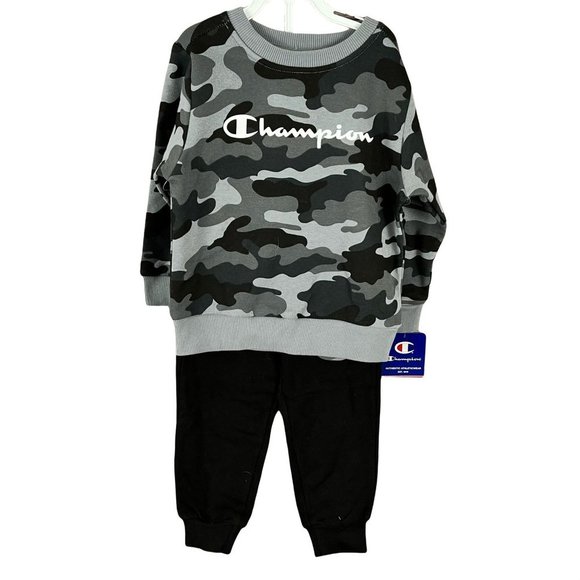 Champion Sweatsuit Black And Grey Camo 